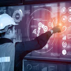 AI-powered smart factory with industrial robotics and automation systems