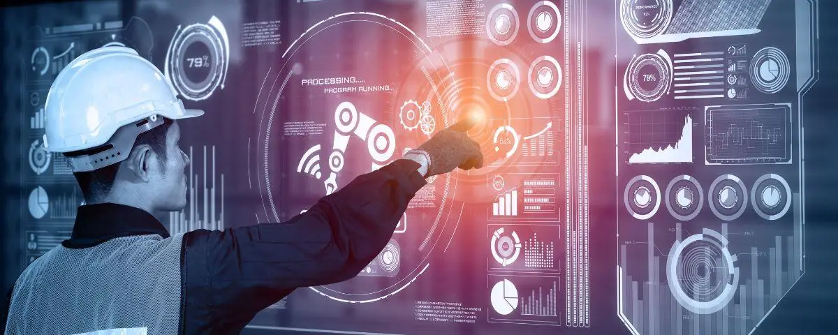 AI-powered smart factory with industrial robotics and automation systems